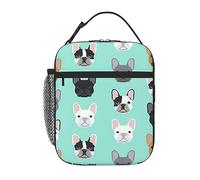 TOMPPY Lunch Bag for Men Women French Bulldog Print Insulated Lunch Tote Bag Lunch Cooler Tote Box for Work Picnic