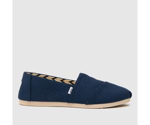TOMS Alp Cotton Flats in Navy UK 3