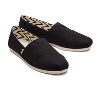 TOMS Womens Recycled Cotton Alpargata Loafer Flat, Black White, 5 UK