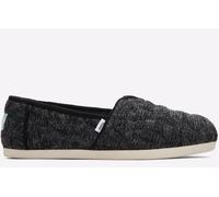 TOMS Women_Espadrille Chunky Cable Knit/Faux Fur, Black/White, 4 UK