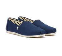 Toms Alpargata Cotton Canvas Womens Navy Espadrilles Rubber - Size UK 8