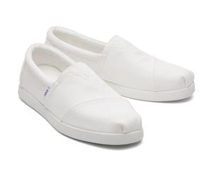 Toms Alpargata Forward 100% Cotton Mens White Espadrilles - Size UK 9