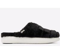 Toms Alpargata Mallow Polyester Faux Fux Women's Black Faux Fur Mules UK 5