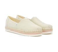 Toms Alpargata Platform Rope Womens Natural Espadrilles - Beige Canvas - Size UK 8