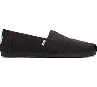 TOMS Women's Alpargata Loafer Flat, Black/Black Wide Recycled Cotton Canvas, 10 UK