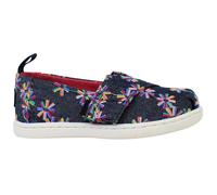 TOMS Girl's Classic Alpargata Loafer Flat, Navy Embroidered Flora, 3 UK Child