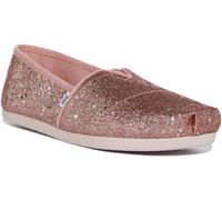 Toms Alpargata Women Cosmic Glitter Canvas Espadrilles In Rose Gold Size UK 3-8