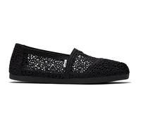 TOMS Women's Moroccan Corchet Alpargata Loafer Flat, Black, 6 UK