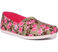 Toms Alpargata Womens Slip On Canvas Espadrilles In Green Multi Uk Size 3 - 8