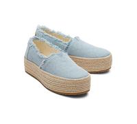Toms Washed Denim Valcia Pastel Blue Womens Espadrilles Textile - Size UK 7