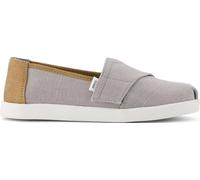 TOMS Boys Alpargata Classic Slip-On Espadrille, Drizzle Grey Heritage Canvas Pu Trim, 5 UK