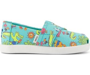 TOMS Boys Alpargata Classic Slip-On Espadrille, Medium Green, 11 UK