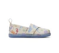 TOMS Boy's Classic Alpargata Loafer Flat, Natural Ocean Friends Print, 4 UK Child