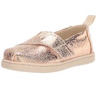 TOMS Boy's Girl's Tiny Alpargata Loafer Flat, Gold Crackle Foil, 4 UK Child