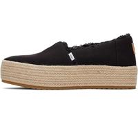 TOMS Women's Valencia Canvas Flatform Espadrilles - Black - UK 8