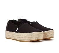 TOMS Women's Valencia Canvas Flatform Espadrilles - Black - UK 4