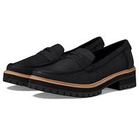 TOMS Women's Cara Loafer, Black/Black Leather, 4 UK