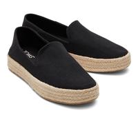 Toms Carolina 100% Cotton Women's Black Espadrilles UK 5