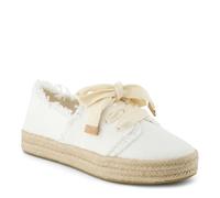 TOMS - Womens Carolina Lace Up Espadrille, Color White Beachside Woven/Fray, Size: 5 UK