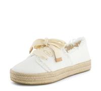 TOMS - Womens Carolina Lace Up Espadrille, Color White Beachside Woven/Fray, Size: 7 UK