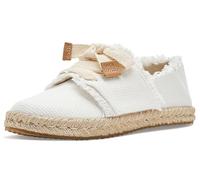 TOMS Carolina Lace Up Loafer Flat, White Beachside Woven/Fray, 12 UK Child
