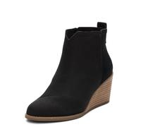 TOMS Women's Clare Ankle Boot, Black Leather/Suede, 8 UK