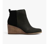 TOMS Women's Clare Ankle Boot, Black Leather/Suede, 6 UK