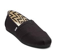 TOMS Women's Alpargata Loafer Flat, Black/Black Wide Recycled Cotton Canvas, 9 UK