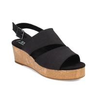 TOMS Women's Claudine Wedge Sandal, Black Melange Woven, 3 UK