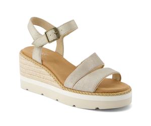 Toms Darya Leather Womens Champagne Sandals - Beige - Size UK 7