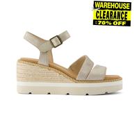 TOMS Women's, Darya Sandal, Champagne Metallic Suede, 4 UK