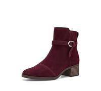 TOMS Delilah Buckle Leather Women's Dark Burgundy Heeled Ankle Boots