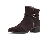 TOMS Delilah Buckle Leather Women's Dark Burgundy Heeled Ankle Boots
