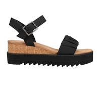 Toms Diana Canvas Wedge Women Black Sandal - UK 3