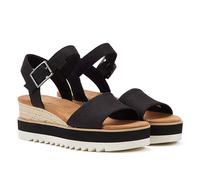 Toms Diana Canvas Wedge Women's Black Sandals UK 4