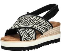 TOMS Diana Crossover Women's Southwest Platform Sandals Casual Mid Heel 5.1-3 in Black
