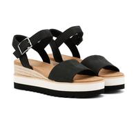 Toms Diana Leather Women's Black Sandal Wedges UK 8