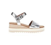 TOMS Diana Leather Women's Silver Wedges - UK 4