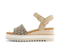 TOMS Diana Wedge Leather Women's Dark Beige Sandals | Adjustable Ankle Buckle Fit, CloudBound Foam Comfort, Lightweight Rope Midsole, Textured EVA Outsole, Wedge Sandals for Women
