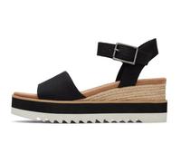 Toms Shoes Sandal Diana Canvas Wedge Women's Black UK 3
