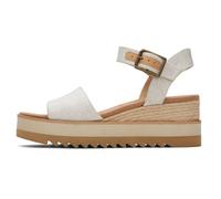 TOMS Diana Wedge Leather Women's Dark Beige Sandals | Adjustable Ankle Buckle Fit, CloudBound Foam Comfort, Lightweight Rope Midsole, Textured EVA Outsole, Wedge Sandals for Women