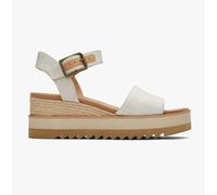 TOMS DIANA Womens Canvas Wedge Sandals Natural - UK 3