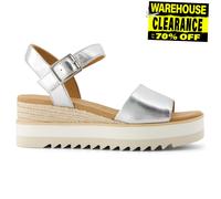 TOMS Wedges Diana Leather Women's Silver - UK 4