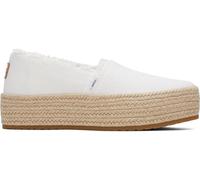 Toms Valencia Platform White Womens Espadrilles 10019820- in a Plain Canvas in Size 6