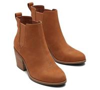 Toms Everly Womens Ladies Brown Leather Pull On Chelsea Ankle Boots Size 4-10