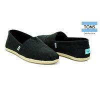 TOMS Genuine Mens Canvas Classics Rope Sole Slip On Espadrilles Black Linen