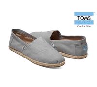 TOMS Genuine Mens Canvas Classics Rope Sole Slip On Espadrilles Grey Linen Sizes