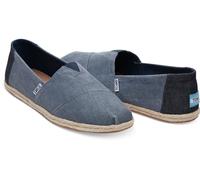 TOMS Genuine Mens Coated Linen Rope Sole Classics Deep Ocean Espadrilles Sizes