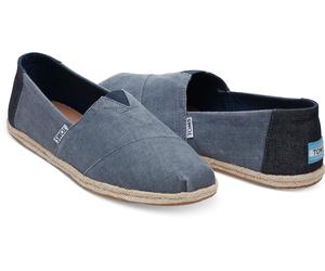 TOMS Genuine Mens Coated Linen Rope Sole Classics Deep Ocean Espadrilles Sizes