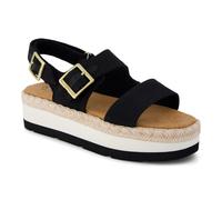 Toms Giana Textile Womens Black Beachside Sandals - Size UK 5